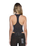 Womens Lara Bodysuit Silver Slim Fashion Tops - Silver