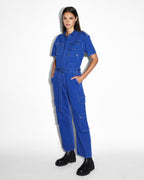 Womens Drill Boilersuit Cobalt Oversized Jumpsuits - Blue