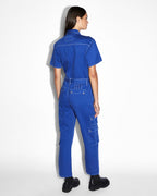 Womens Drill Boilersuit Cobalt Oversized Jumpsuits - Blue