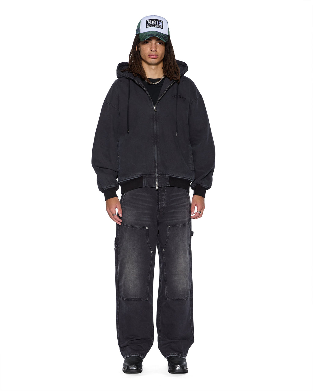 Mens Bomber Jacket Stud Black Regular Jackets - Black