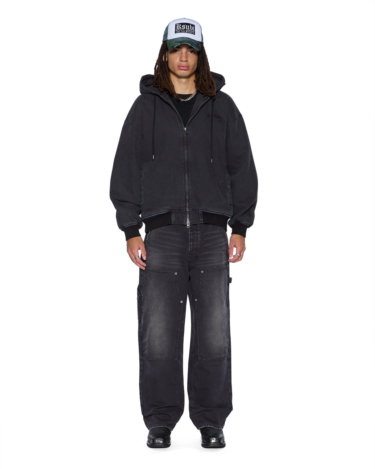 Mens Bomber Jacket Stud Black Regular Jackets - Black