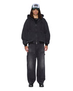 Mens Bomber Jacket Stud Black Regular Jackets - Black