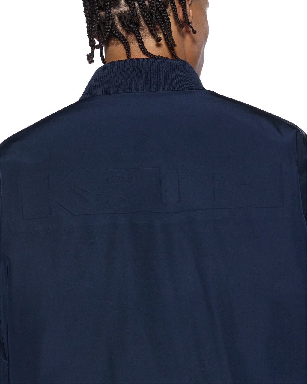 Mens Intruder Bomber Jacket Navy Oversized Jackets - Navy