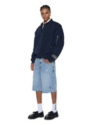 Mens Intruder Bomber Jacket Navy Oversized Jackets - Navy