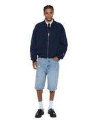 Mens Intruder Bomber Jacket Navy Oversized Jackets - Navy