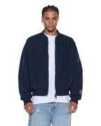 Mens Intruder Bomber Jacket Navy Oversized Jackets - Navy