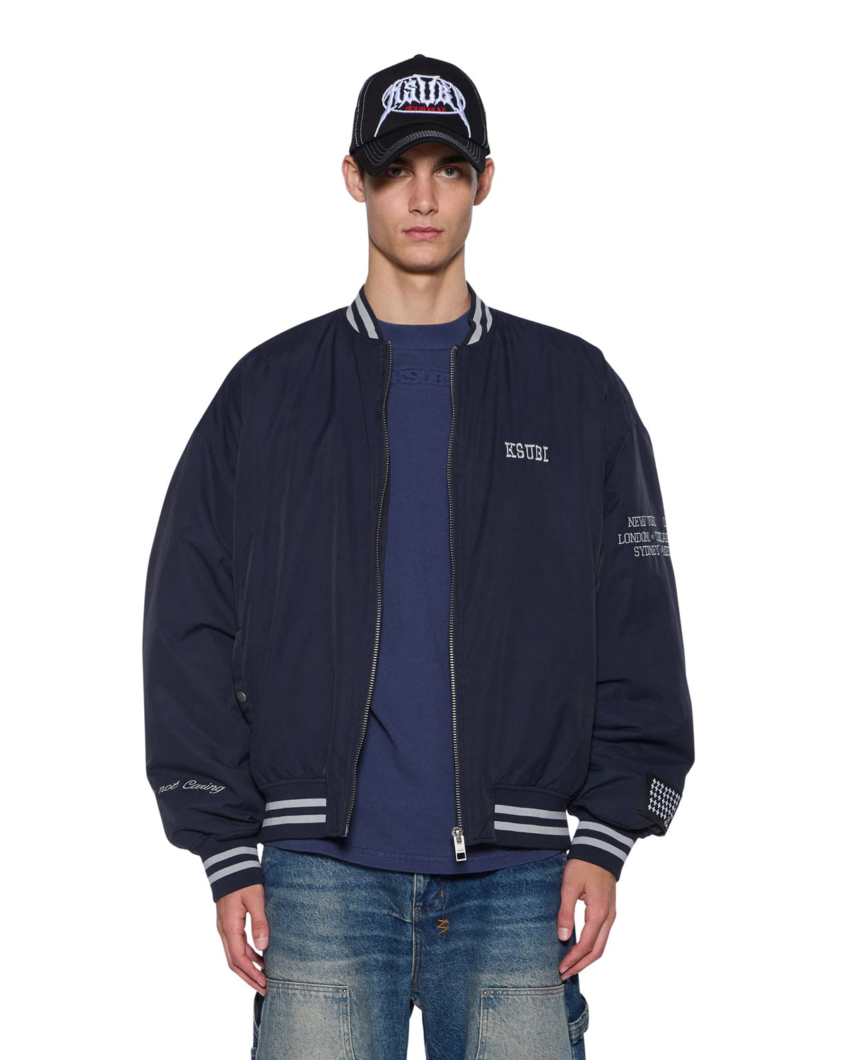 Mens Royalty Ma-1 Bomber Navy Regular Jackets - Navy