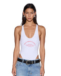 VARSITY LARA BODYSUIT WHITE