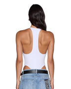 Womens Varsity Lara Bodysuit White Slim Fashion Tops - White