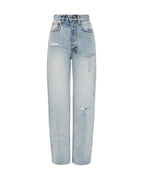 Womens Brooklyn Jean Skream Trashed Straight Denim Jeans - Denim