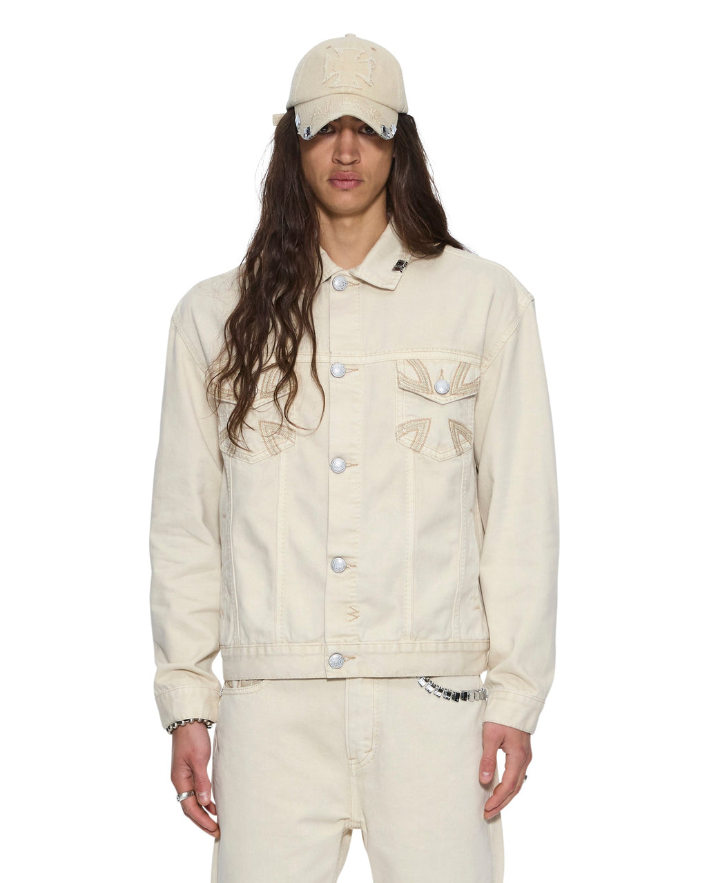 Mens Ksubi X Alice Hollywood Oh G Jacket Ivory Regular Jackets - Beige