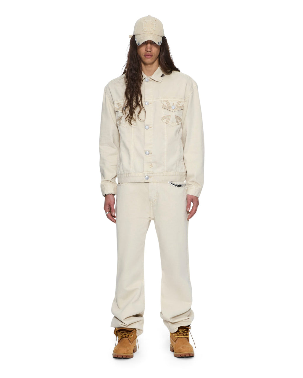 Mens Ksubi X Alice Hollywood Oh G Jacket Ivory Regular Jackets - Beige
