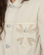 Mens Ksubi X Alice Hollywood Oh G Jacket Ivory Regular Jackets - Beige