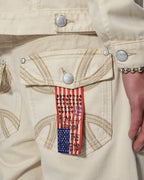 Mens Ksubi X Alice Hollywood Toro Ivory Bootcut Denim Jeans - Beige