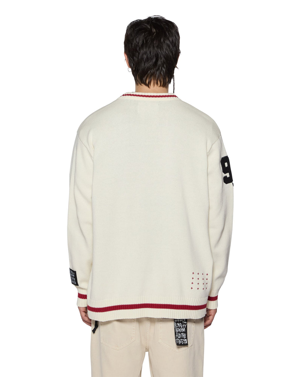 Mens Playoff Cardigan Ecru Regular Knitwear - Beige