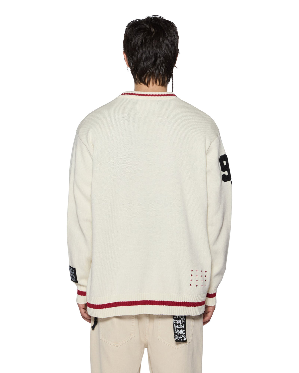 Mens Playoff Cardigan Ecru Regular Knitwear - Beige