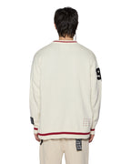 Mens Playoff Cardigan Ecru Regular Knitwear - Beige