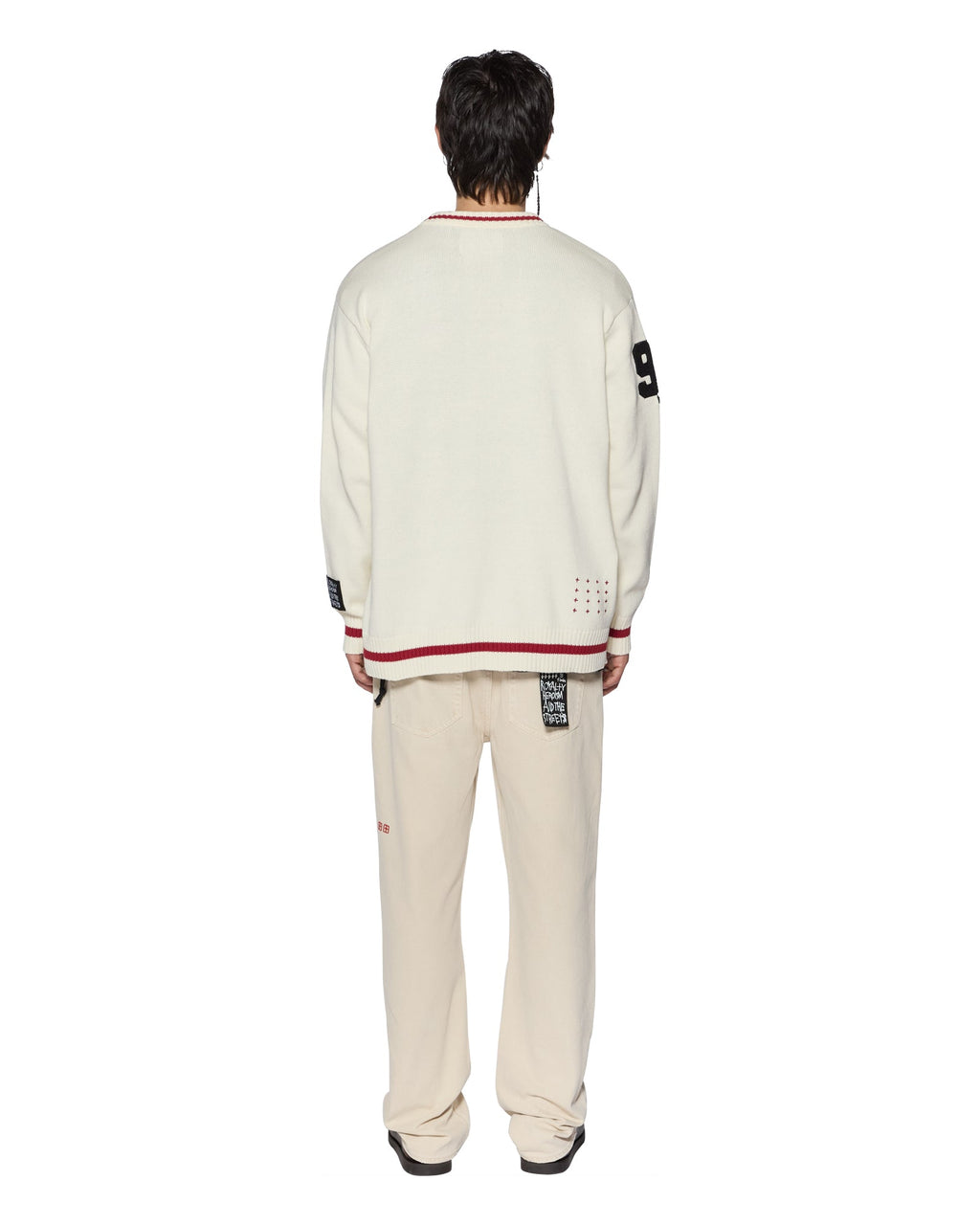 Mens Playoff Cardigan Ecru Regular Knitwear - Beige