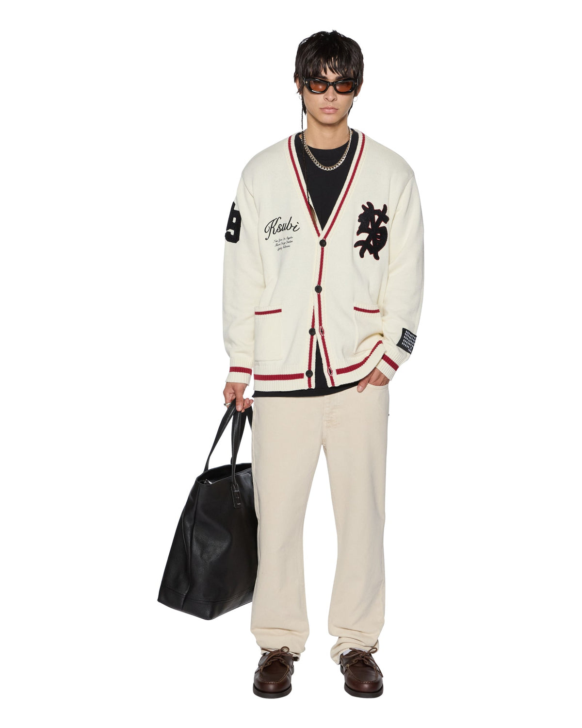 Mens Playoff Cardigan Ecru Regular Knitwear - Beige