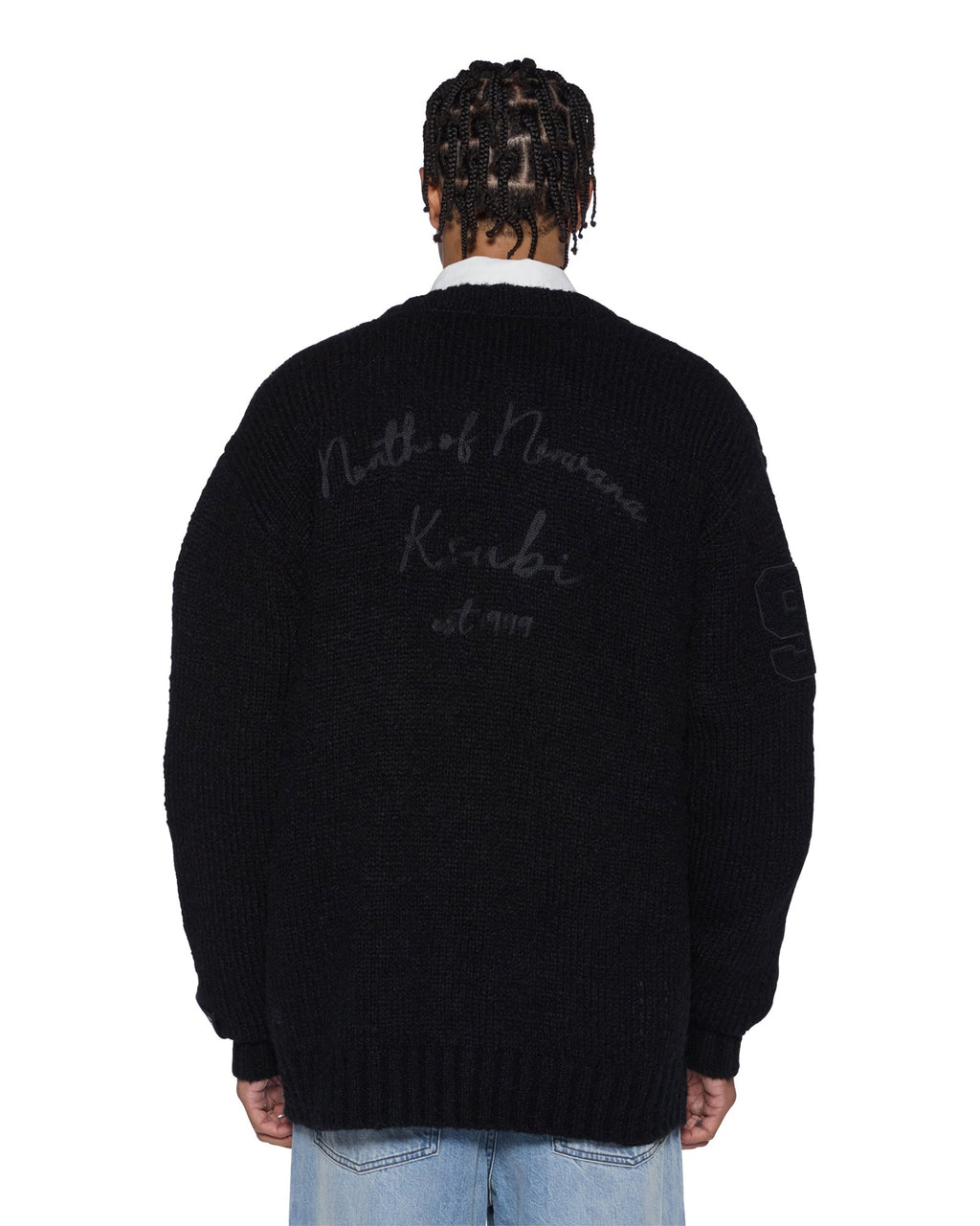 Mens Salud Cardigan Jet Black Regular Knitwear - Black