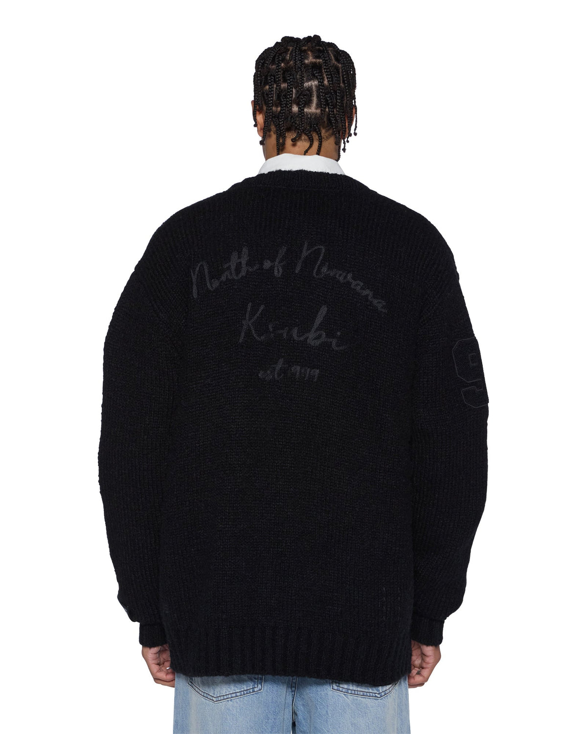 Mens Salud Cardigan Jet Black Regular Knitwear - Black