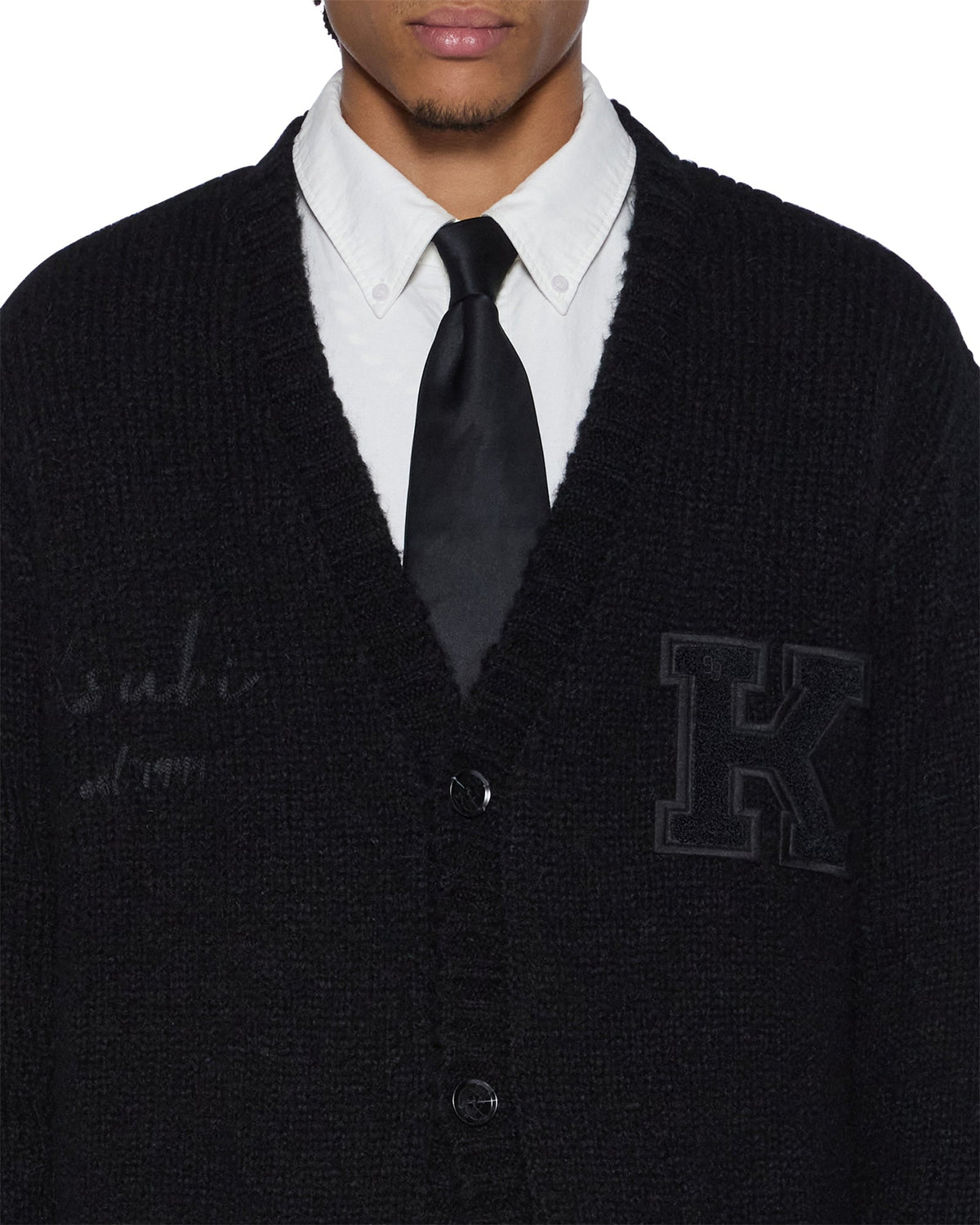 Mens Salud Cardigan Jet Black Regular Knitwear - Black