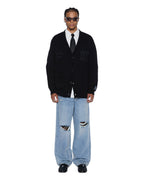 Mens Salud Cardigan Jet Black Regular Knitwear - Black