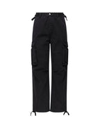 Mens Maxx Fugitive Cargo Worn Black Oversized Pants - Black