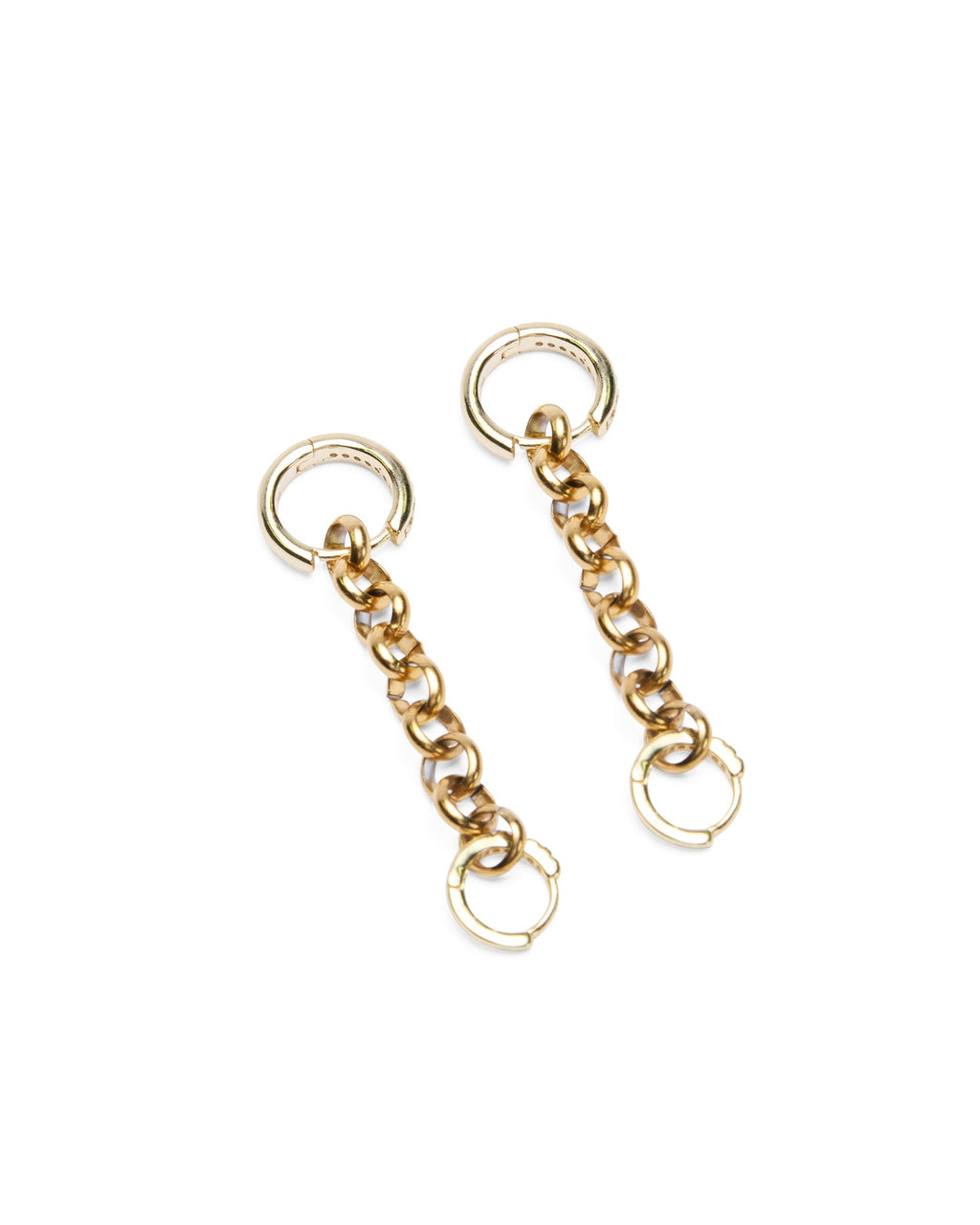 Krystal Chainlink Huggie Earings Gold Jewellery - Gold