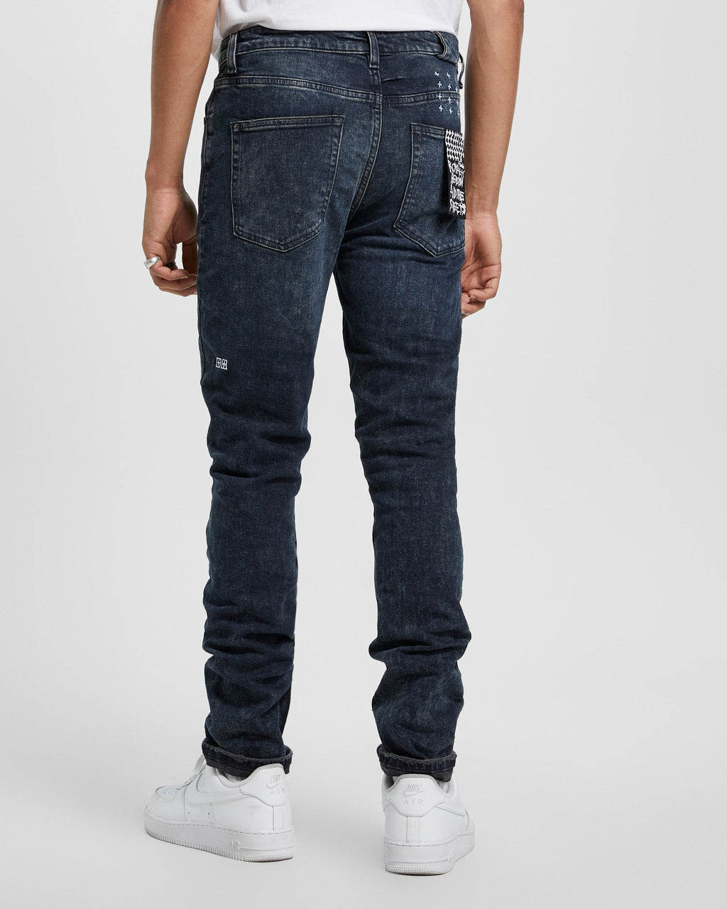 Mens Chitch Blue Kolla Slashed Slim Denim Jeans - Denim