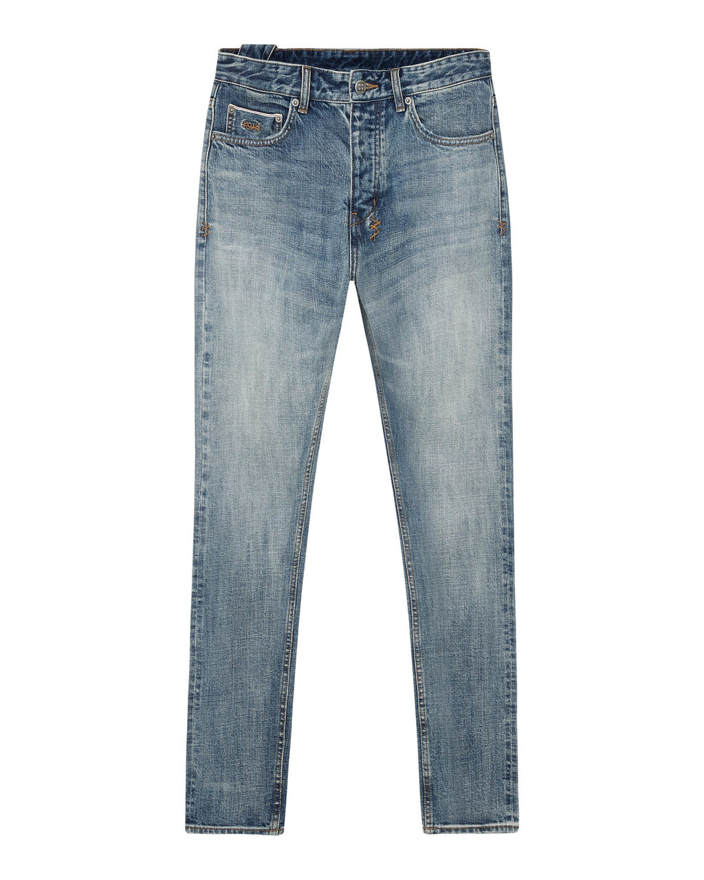 Mens Chitch Selvedge Blue Moon Slim Denim Jeans - Denim