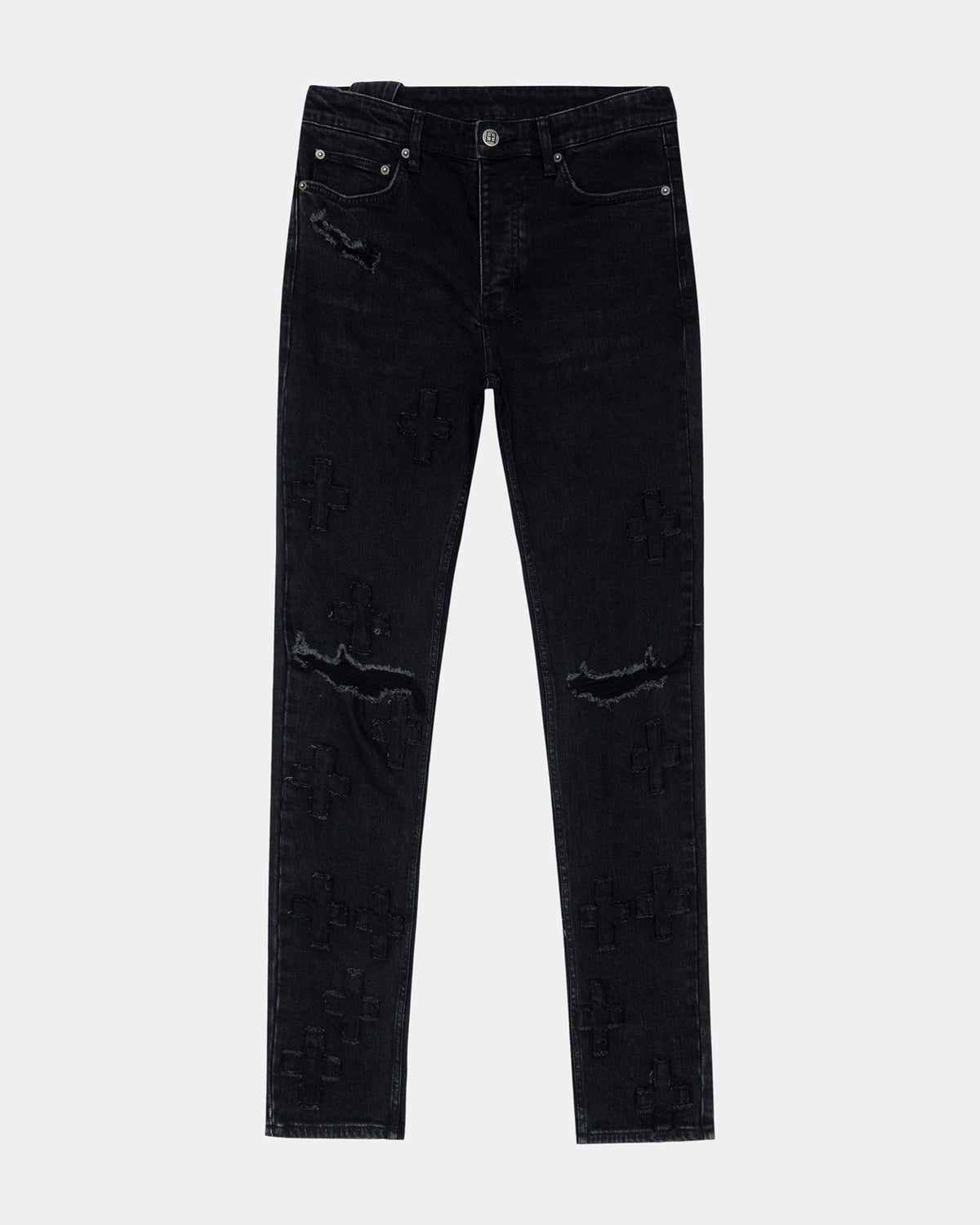 Mens Chitch Kraftwork Black Slim Denim Jeans - Black