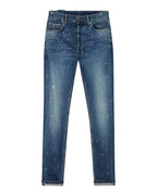 Mens Chitch Selvedge Artist Blue Slim Denim Jeans - Denim