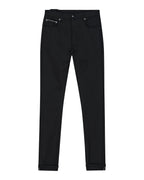 Mens Chitch Selvedge Raw Black Slim Denim Jeans - Black