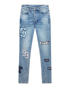 Mens Chitch Striker Patched Slim Denim Jeans - Denim
