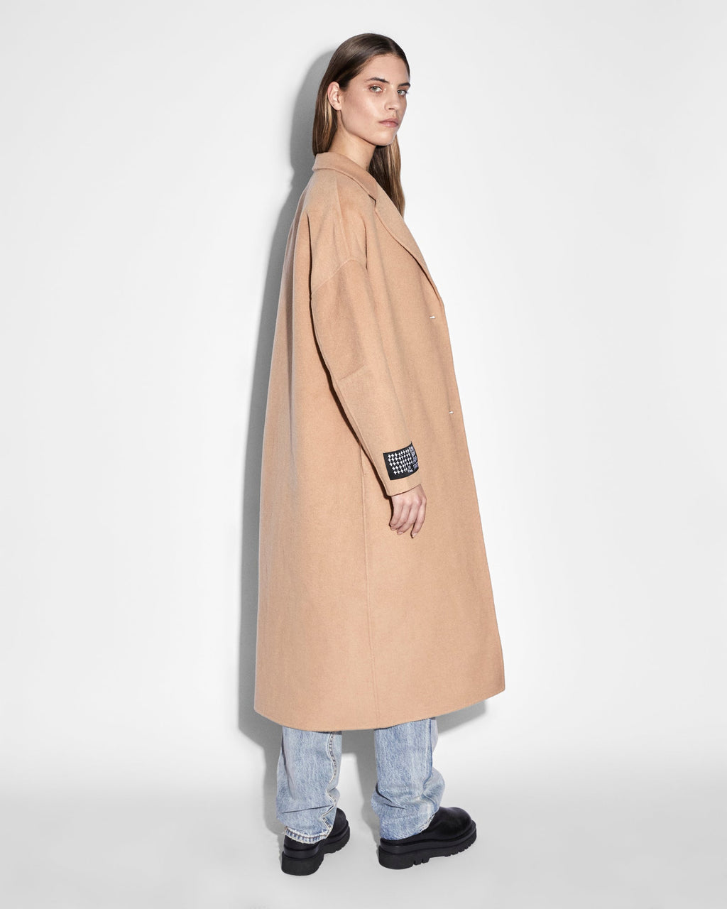 Womens Kamille Coat Latte Relaxed Jackets - Beige