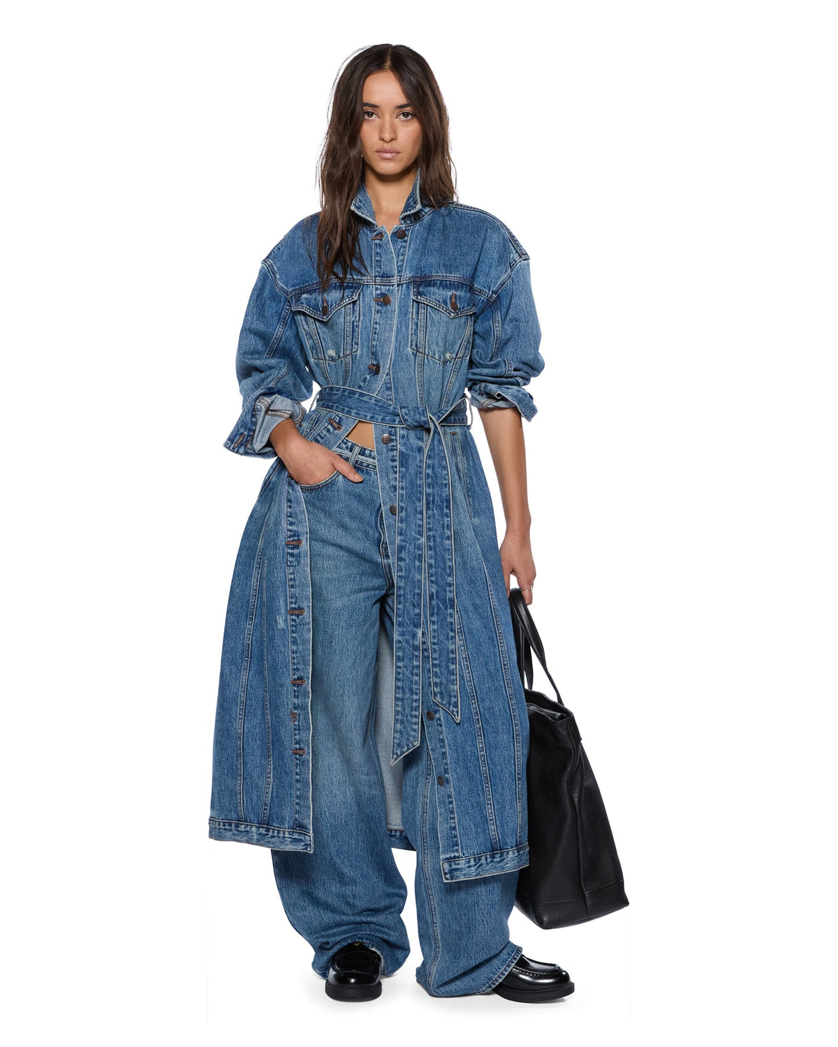Womens Trucker Coat Relik Relaxed Jackets - Denim