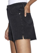 Womens Hi Line Short Washed Black A Line Walkshorts - Black