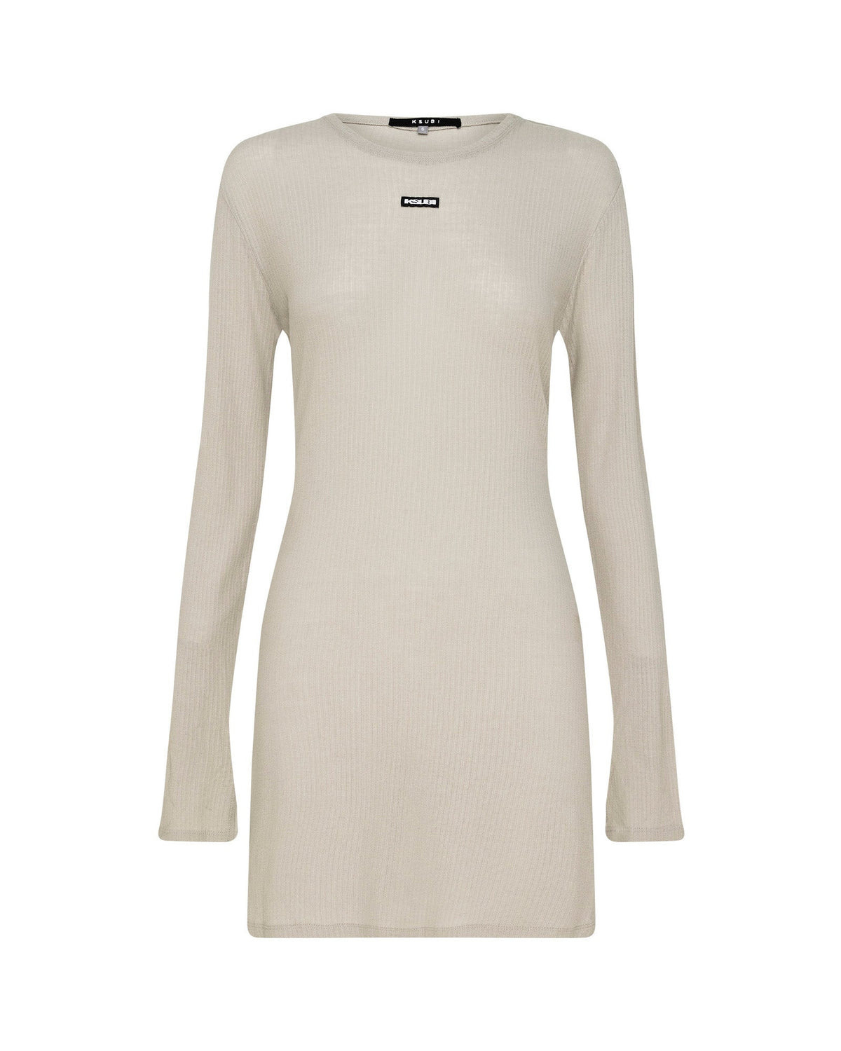 Womens Crawford Ls Mini Dress Taupe Fitted Dresses - Beige