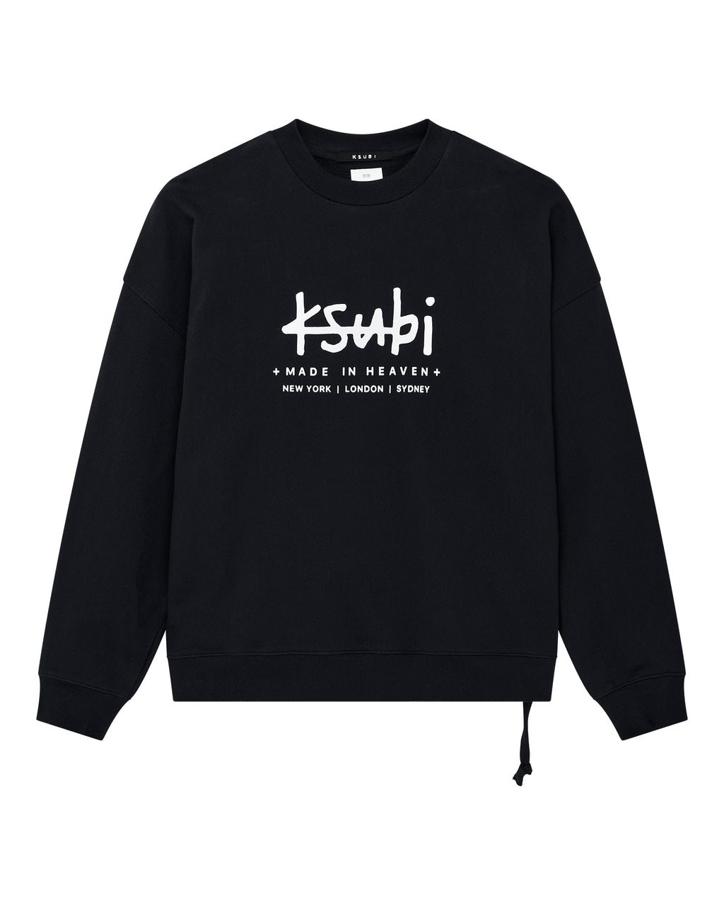 Mens Plated Ekcess Crewneck Jet Black Oversized Fleece - Black