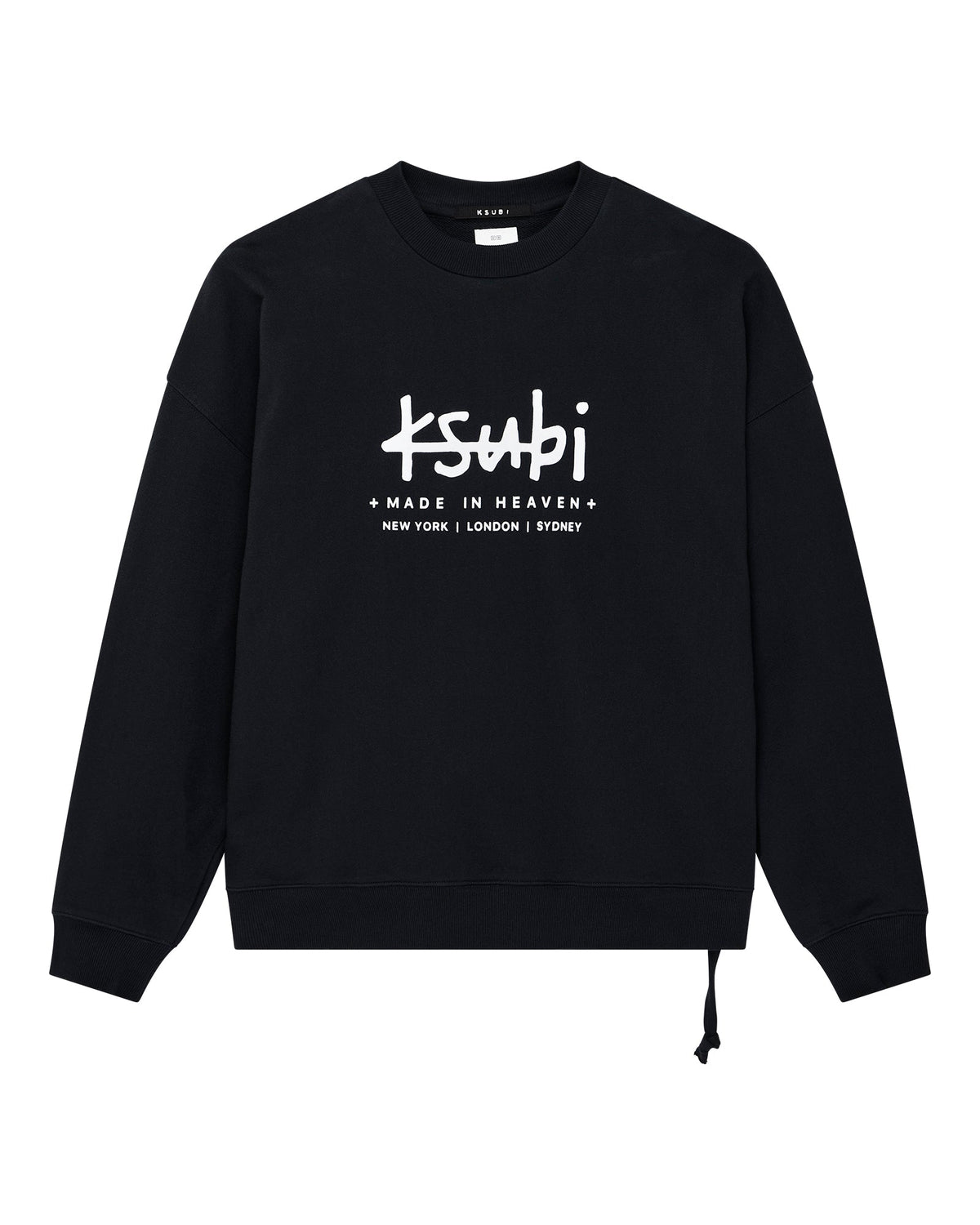 Mens Plated Ekcess Crewneck Jet Black Oversized Fleece - Black