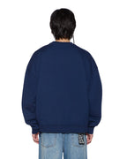 Mens Mekanik Crewneck Ink Blue Boxy Fleece - Navy