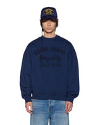 Mens Mekanik Crewneck Ink Blue Boxy Fleece - Navy