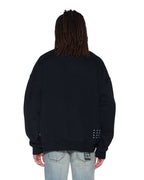 Mens Plated Ekcess Crewneck Jet Black Oversized Fleece - Black