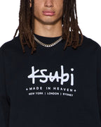 Mens Plated Ekcess Crewneck Jet Black Oversized Fleece - Black