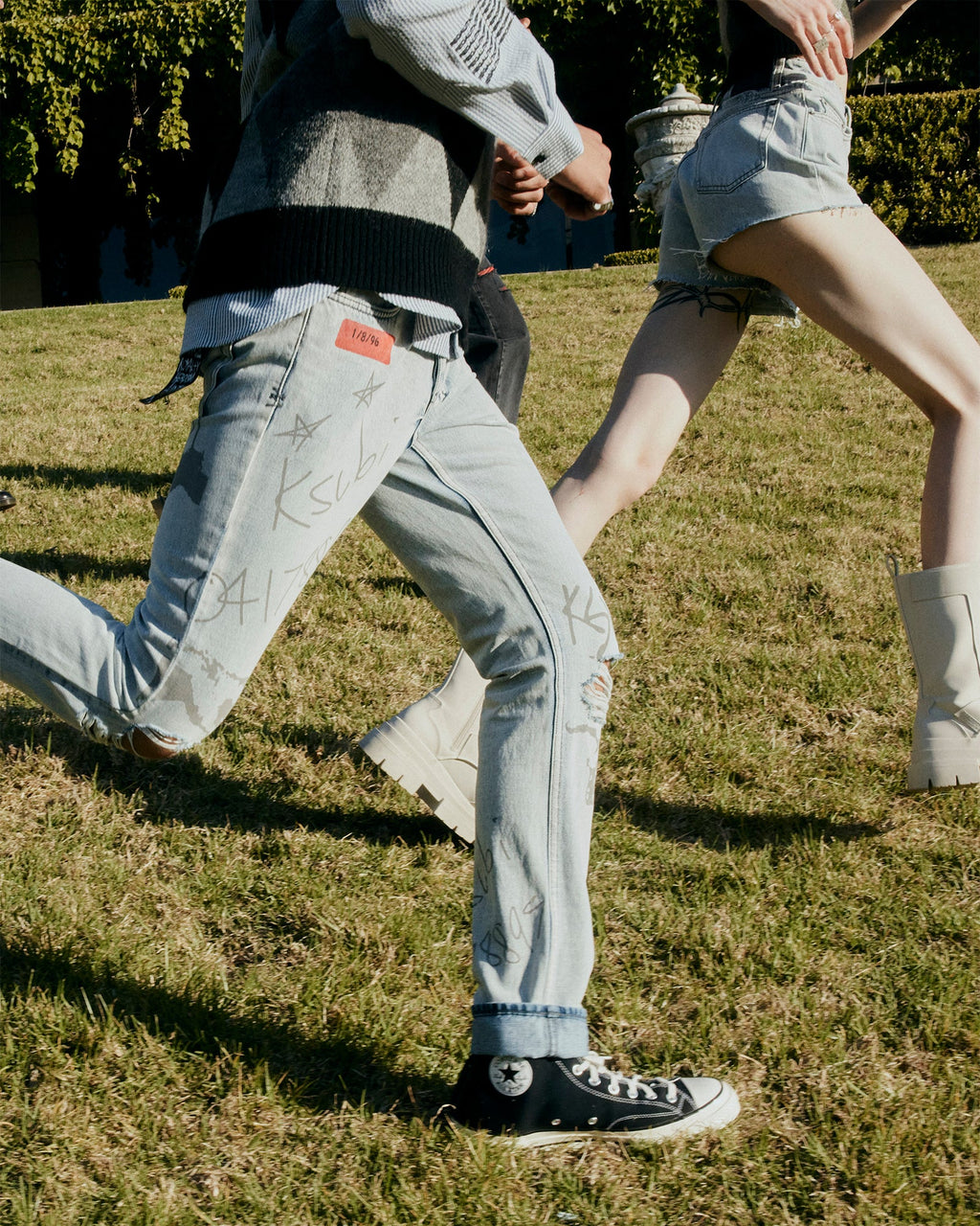 Mens Chitch Flyer Trashed Slim Denim Jeans - Denim