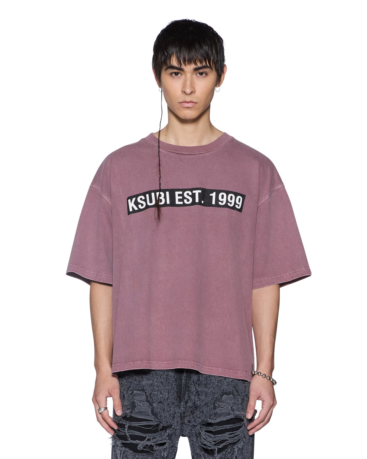 Mens Kings Halen Ss Tee Vintage Plum Baggy Tees - Purple
