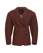 Womens Dare Cinched Blazer Chocolate Fitted Jackets - Brown