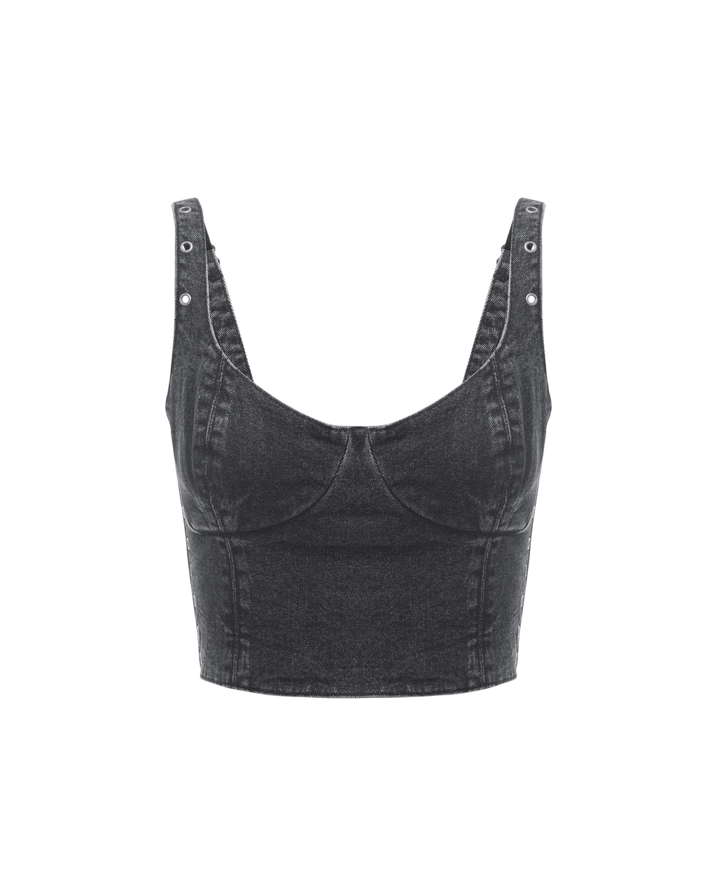 Womens Dauphine Bustier Shadow Fitted Fashion Tops - Black