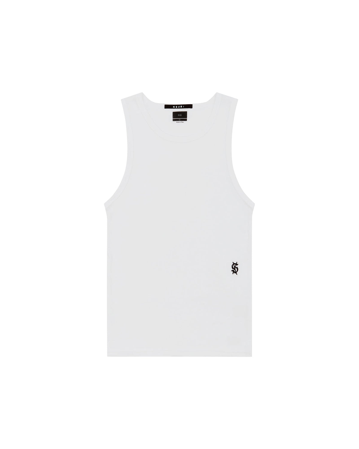 Mens Debut Singlet White Fitted Tees - White